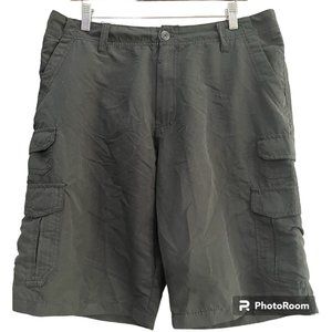 Iron Co Cargo Shorts Men Sz 34 Black Performance Outdoor Hiking Fishing‎